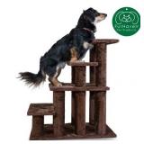 FurHaven Pet Stairs Steady Paws 4-Step Pet Stairs, Brown