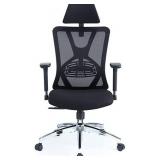 Ticova Ergonomic Office Chair - High Back Desk Chair with Adjustable Lumbar Support, Headrest & 3D Metal Armrest - 130Â° Rocking Mesh Computer Chair