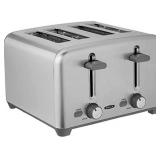 BELLA 4 Slice Toaster, Quick & Even Results Every Time, Wide Slots Fit Any Size Bread Like Bagels or Texas Toast, Drop-Down Crumb Tray for Easy Clean Up, Stainless Steel