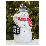 GC - Mark Feldstein - Sparkles Snowman Door Greeter w/ LED Lantern