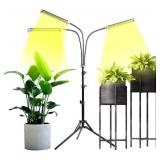 Grow Light, Tri-Head Grow Lights for Indoor Plants, Full Spectrum LED Grow Lamp with Adjustable Gooseneck, Dimmable Brightness, Timer, Tripod