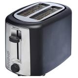 Amazon Basics 2 Slice, Extra-Wide Slot Toaster with 6 Shade Settings, Black