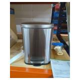 iTouchless SoftStep 1.32 Gallon Small Bathroom Stainless Steel Step Trash Can, 5 Liter Pedal Bin, Remo
