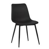 Armen Living Monte Dining Chair in Black Faux Leather and Black Powder Coat Finish,LCMOCHBLACK, Black