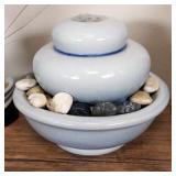 Sunnydaze Smooth Cascade Ceramic Indoor Tabletop Fountain - Inside Mini Desk Water Feature for Office, Bedroom, Dining Room, Bathroom and Kitchen - 7-Inch