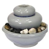 Sunnydaze Smooth Cascade Ceramic Indoor Tabletop Fountain - Inside Mini Desk Water Feature for Office, Bedroom, Dining Room, Bathroom and Kitchen - 7-Inch