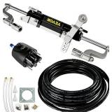 Mophorn Hydraulic Steering Kit 300HP Hydraulic Steering Compact Cylinder Hydraulic Outboard Steering Kit with Helm Pump for Boat Marine Steering System