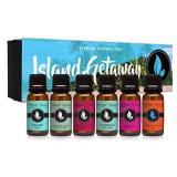 Island Getaway Gift Set of 6 Premium Fragrance Oils - Barrier Reef, Mountain Meets The Ocean, Beautiful Day, Caribbean Escape, Honolulu Sun, Mermaid - Eternal Essence Oils