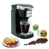 Mixpresso Single Cup Coffee Maker | Personal, Single Serve Coffee Brewer Machine, Compatible with Single-Cups | Quick Brew Technology, Programmable Features, One Touch Function (Black)