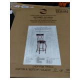 Linon Circles Full Back Wood Counter Stool, 24" Seat Height, Distressed Brown Finish with Brown Fabric