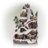Alpine Corporation Animated Winter Wonderland Set with LED Light and Music