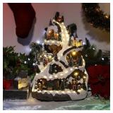 Alpine Corporation Animated Winter Wonderland Set with LED Light and Music