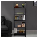 5-Shelf Ladder Bookcase-Espresso