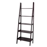 5-Shelf Ladder Bookcase-Espresso