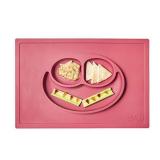 ezpz Happy Mat (Coral) - 100% Silicone Suction Plate with Built-in Placemat for Toddlers + Preschoolers - Divided Plate - Dishwasher Safe