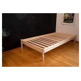 Boston Bed Natural Wood Deluxe Platform Bed Frame â Low Profile with Low Headboard | Easy Assembly Wooden Slats Support | No Box Spring Needed | Rustic Pine 39 x 75 Twin