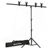 T-Shape Backdrop Stand Kit 6.5x5ft, MOUNTDOG Photo Backdrop Stand Background Support System with 4 Clamps for Photography Video Studio (Backdrop NOT Included)