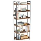 Rolanstar Multi-Tier Etagere Bookcase & Display Rack with side lip and 4 Hooks