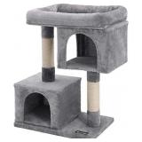 FEANDREA Cat Tree for Large Cats, Cat Tower 2 Cozy Plush Condos and Sisal Posts