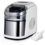 WATOOR Portable Ice Maker Machine for Countertop, 26 lbs Bullet Ice Cube in 24H, 9 Ice Cubes Ready in 6-9 Minutes,2.2L Ice Maker Machine with Ice Basket - Gray