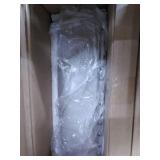 Nathan James Hylie Wood Kitchen Counter Stool, 24" Gray Upholstered Fabric Cushion, White Finish