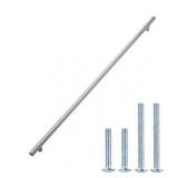 Euro Bar Cabinet Handle (1/2-inch Diameter), 21.25-inch Length (18.9-inch Hole Center), Satin Nickel, 10-Pack