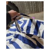 Bean Bag Chair White/Blue 32" 16 Tall