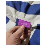 Bean Bag Chair White/Blue 32" 16 Tall