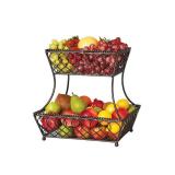 (2 Baskets) Mikasa Loop Lattice rectangular 2 Tier Basket