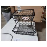 (2 Baskets) Mikasa Loop Lattice rectangular 2 Tier Basket