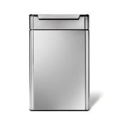 simplehuman Brushed Stainless Steel 48 Liter Fingerprint Proof Touch Bar Dual Recycler Trash Can