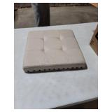 Nathan James Payton Foldable Cube Storage Ottoman Footrest and Seat with Beige Fabric