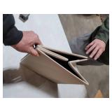 Nathan James Payton Foldable Cube Storage Ottoman Footrest and Seat with Beige Fabric