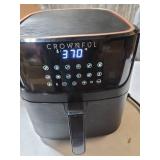 CROWNFUL 7 Quart Air Fryer, Oilless Electric Cooker with 12 Cooking Functions, LCD Digital Touch Screen with Precise Temperature Control, Nonstick Basket, 1700W, UL Listed-Black