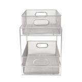 Mind Reader 2 Tier Metal Mesh Storage Baskets Organizer, Home, Office, Kitchen, Bathroom