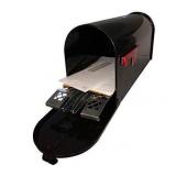 Post Top Black Galvanized Dry Mailbox with Plastic Mesh Insert to Keep Mail Dry