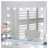 Hansong Vanity Mirror with Lights Hollywood Makeup Mirror with 14 Dimmable LED Bulbs for Bedroom Hollywood Mirror with Smart Touch Control Tabletop Mirror or Wall Mounted