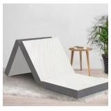 Mayton 3-Inch Gel Memory Foam Portable Tri-fold Mattress, 75" X 31", White