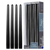 Taper Candles 12" Black 14 Pack