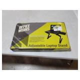 Laptop Stand, Adjustable Height Laptop Mount Computer Stand for up to 15.6" Laptops, Ergonomic Portable Laptop Riser for 2 Strengthened CPU Fans, for Lap Desk, TV Bed Tray, Sofa Couch, Black