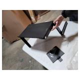 Laptop Stand, Adjustable Height Laptop Mount Computer Stand for up to 15.6" Laptops, Ergonomic Portable Laptop Riser for 2 Strengthened CPU Fans, for Lap Desk, TV Bed Tray, Sofa Couch, Black