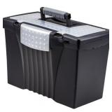 Storex Portable File Storage Box, Black, 1 / Carton (Quantity)
