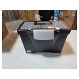 Storex Portable File Storage Box, Black, 1 / Carton (Quantity)