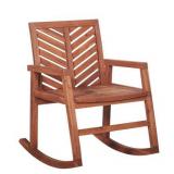 Outdoor Wood Patio Chevron Rocking Chair - Brown