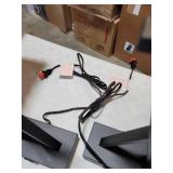 2 Black Lamp with Linen Shades14"