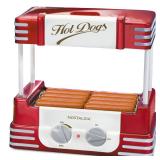 Nostalgia - HDR8RR Hot Dog Roller and Bun Warmer, 8 Hot Dog and 6 Bun Capacity - Retro Red