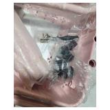 danpinera 3 Tier Rolling Utility Cart with Wheels and Handle Storage Organization Shelves for Kitchen, Bathroom, Office, Library, Coffee Bar Trolley Service Cart, Pink