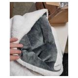 Amazonbasics King Size White and Grey Throw