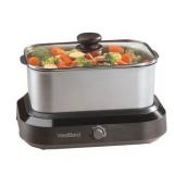 West Bend 87905 5-Quart Large Capacity Non-Stick Versatility Cooker with 5 Temperature Control Settings Dishwasher Safe Includes A Travel Lid & Thermal Carrying Case
