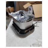 West Bend 87905 5-Quart Large Capacity Non-Stick Versatility Cooker with 5 Temperature Control Settings Dishwasher Safe Includes A Travel Lid & Thermal Carrying Case